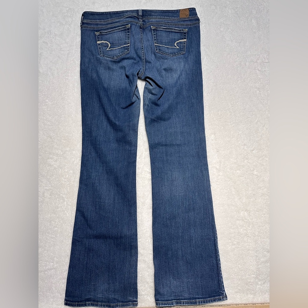 American Eagle Slim Boot Jeans - Women’s 12 Long- Medium Wash Stretch - Picture 4 of 11